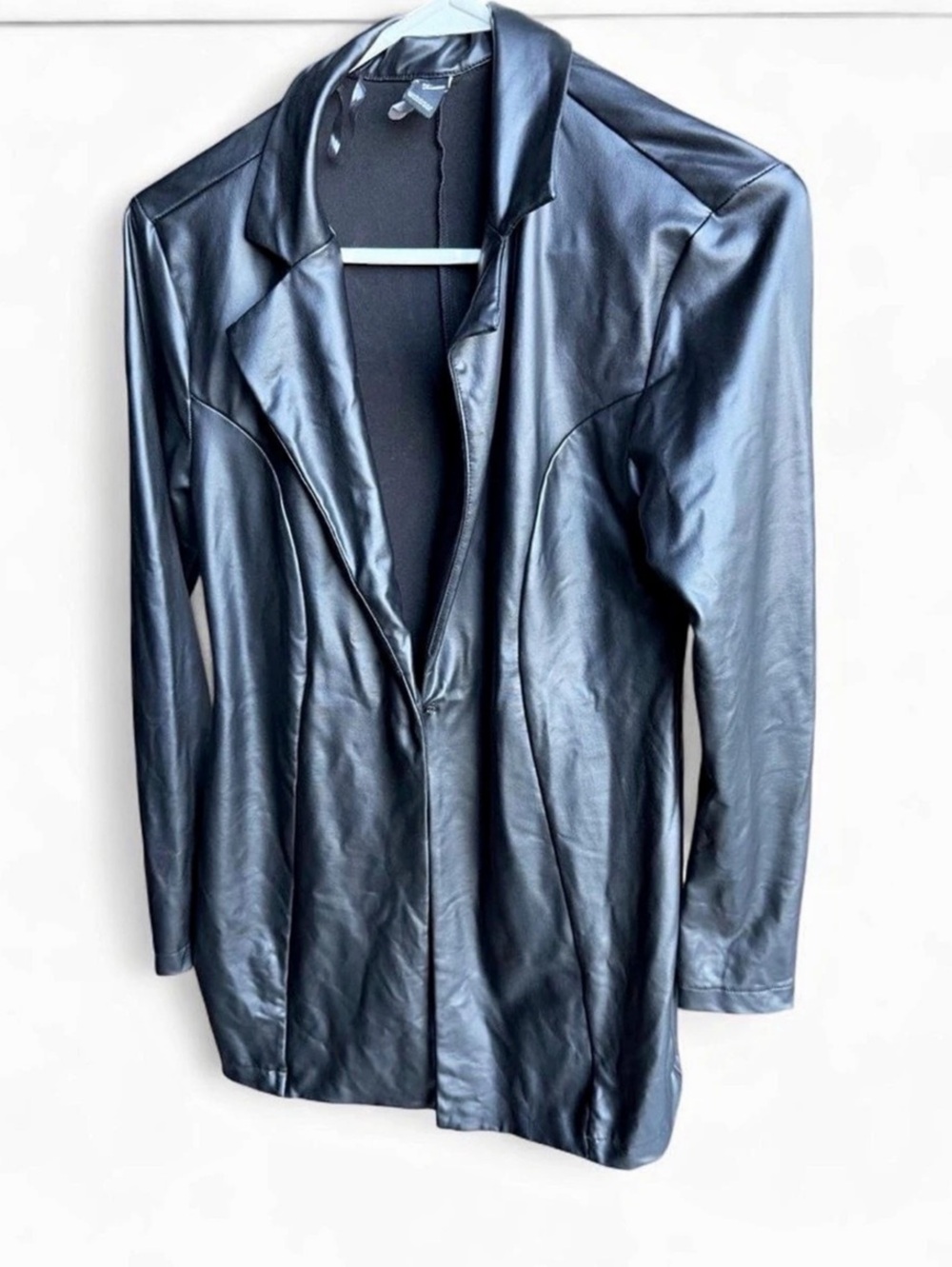 Windsor Classic Faux Leather Blazer Black Jacket
